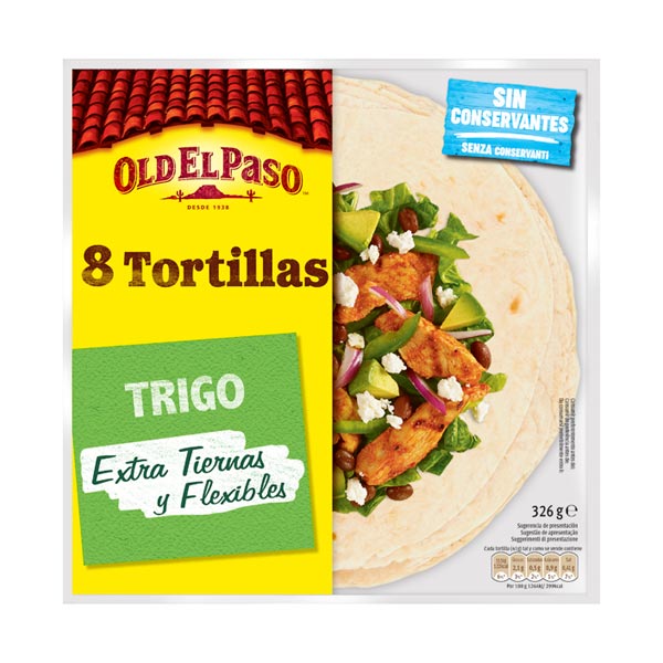 Tortillas de trigo pack 8 (12 ud) Old el Paso