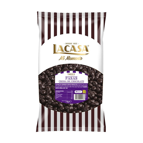 Pasas de corinto con chocolate bitter 1 kg Lacasa