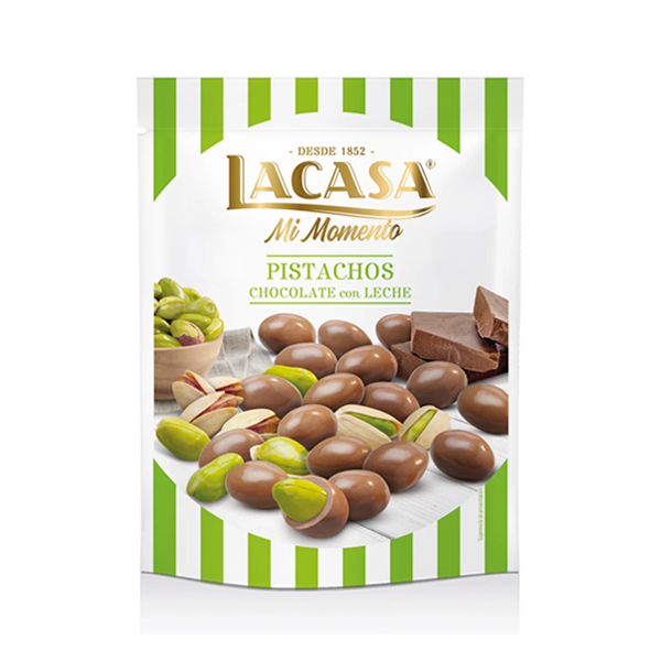 Pistacho Chocolate Leche Doypack 100gx9u Lacasa