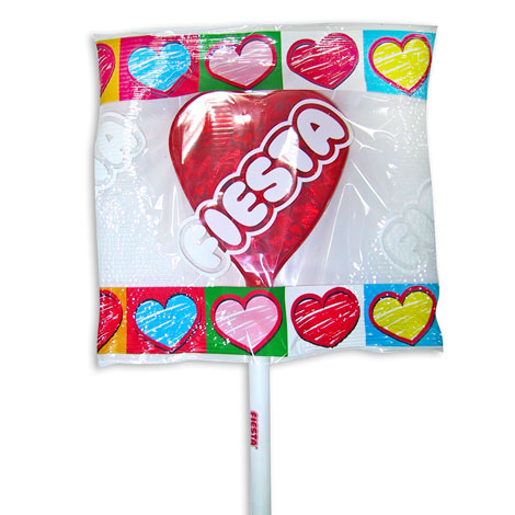 Piruleta Corazon Cereza 80 Und C/4 Fiesta