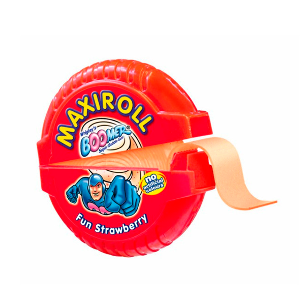 Rollo De Chicle Fresa Boomer Maxiroll