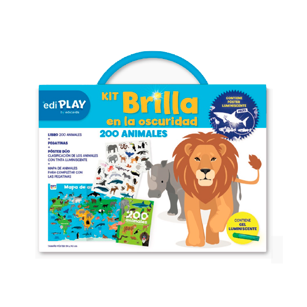 Edi Play Caja Brilla En La Oscuridad Animales 5u
