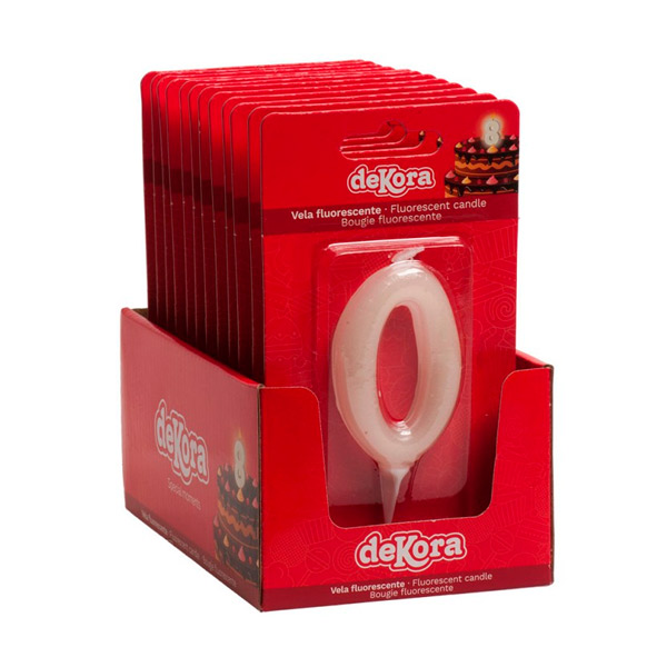 Velas fluorescentes nº 0 12 ud Dekora