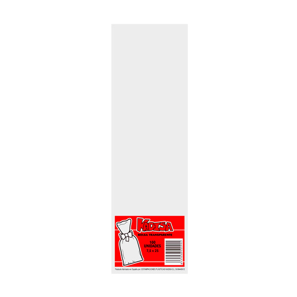 Bolsa rectangular 7,5 cm x 25 cm 100 ud Kadisa