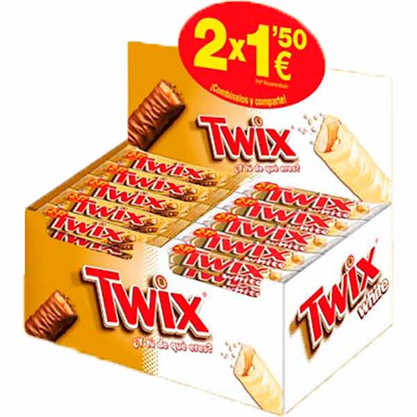 Lote Twix + Twix white 2 x 1,50€ (50 ud)