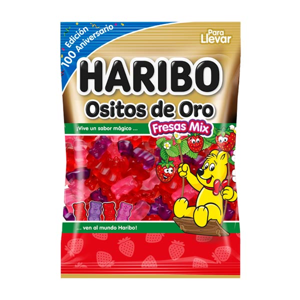 Ositos de Oro Fresas Mix 100 g (18 ud) Haribo