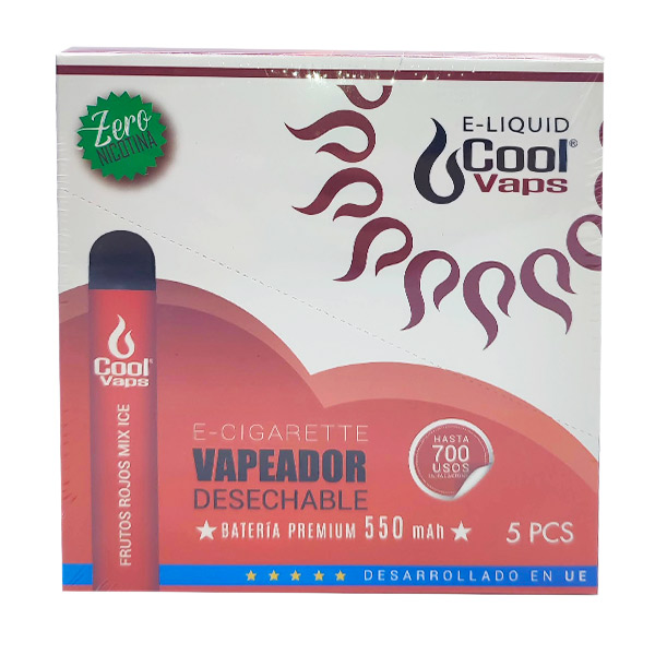 POD COOLVAPS FRUTOS ROJOS MIX SIN NICOTINA 600 PF 5 UD