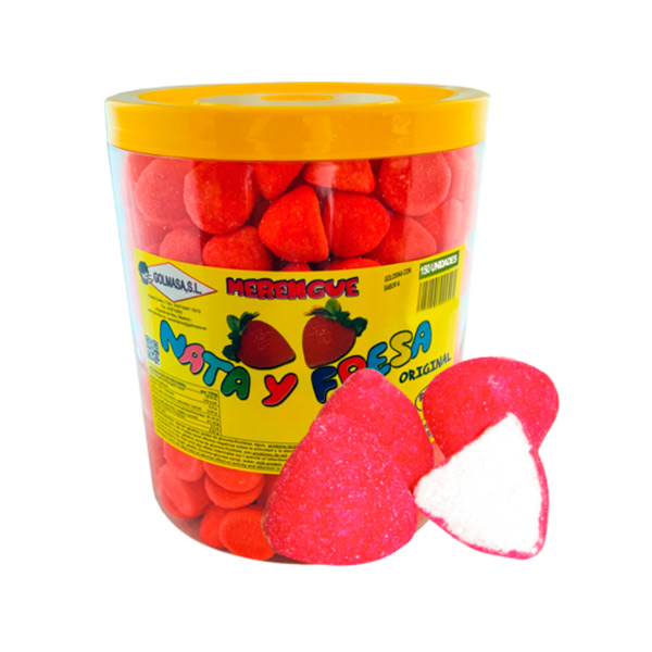 Merengue fresas con nata 150 ud Golmasa