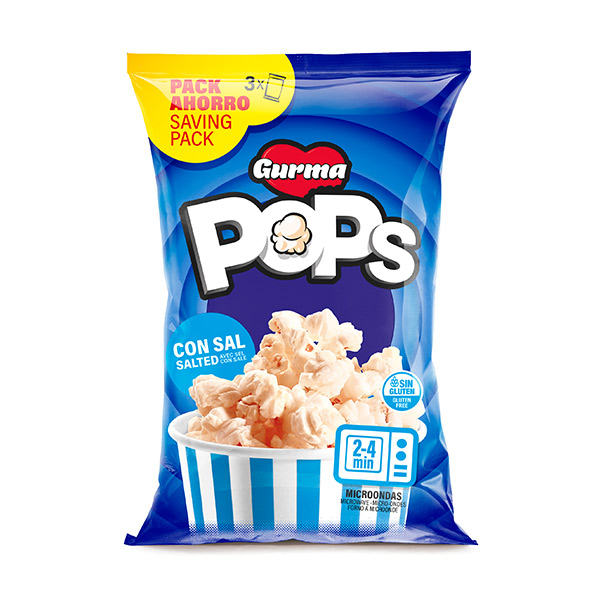 Gurma Pops microondas sal 100 g (3 ud)