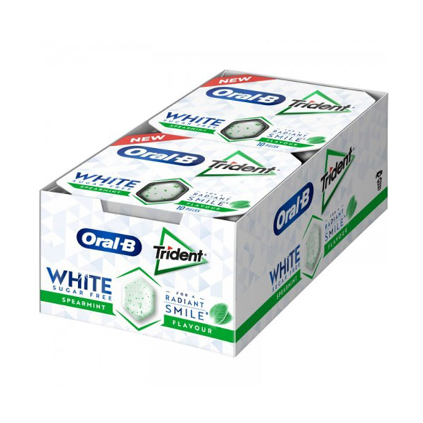 TRIDENT ORAL B WHITE SPEARMINT 12 UD