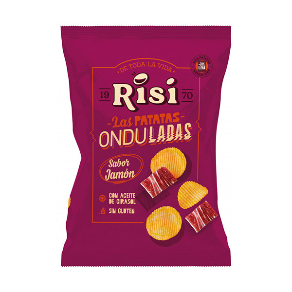 Risi Ondulada Jamon Familiar 125 g (9 ud)