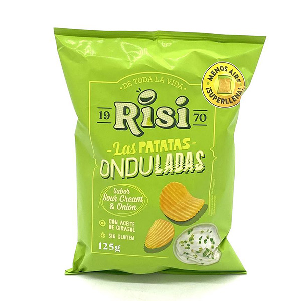 Risi Onduladas Sour Cream Onion Familiar 125 g (9 ud)