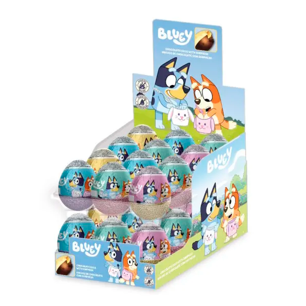 Huevos chocolate Bluey 20 g (24 ud) Cool Candies