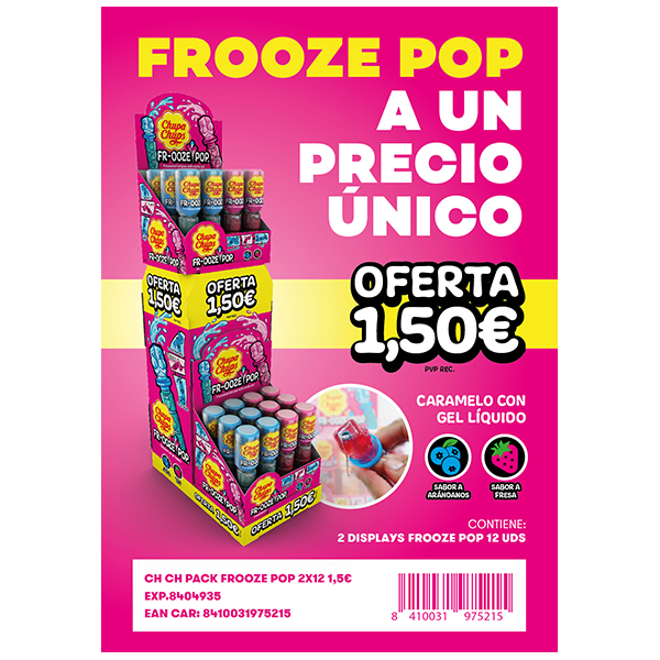 Lote Frooze Pop 1.50€ 24 ud Chupa Chups