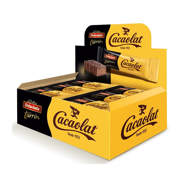 Barritas de Turrón Cacaolat 23 g (24 ud) Delaviuda