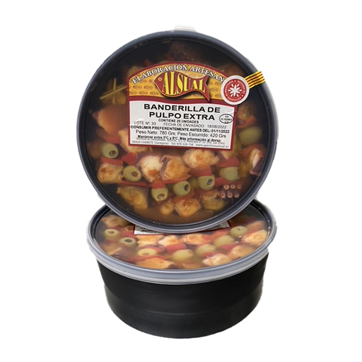 [8437006699150] Banderilla de pulpo extra 780 g Alsual