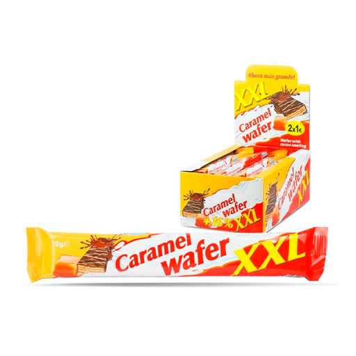 [3800102742832] Barquillo chocolate Wafer XXL Caramel 70g (24 ud) Borovets