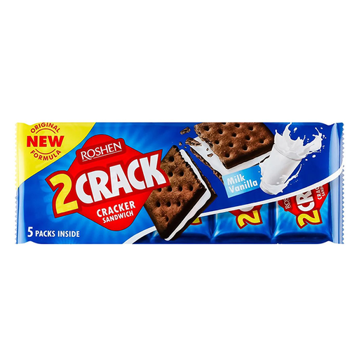 [4823077630989] Galletas 2 Crack Leche y Vainilla 235 g (14 ud) Roshen