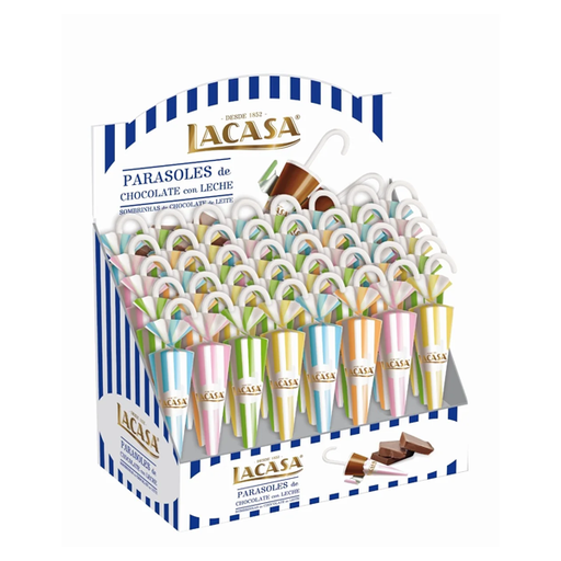[8410246515503] Parasoles Chocolate con Leche Grande 35 g (40 ud) Lacasa