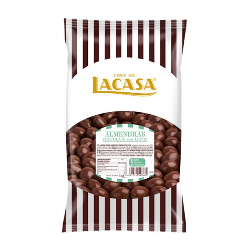 [8410740003100] Almendra Marcona con chocolate negro 1kg Lacasa