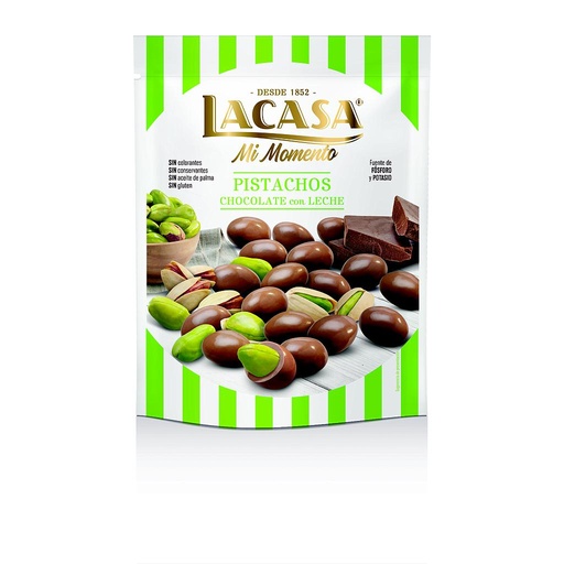 [8410740910590] Pistacho Chocolate Leche Doypack 100gx9u Lacasa