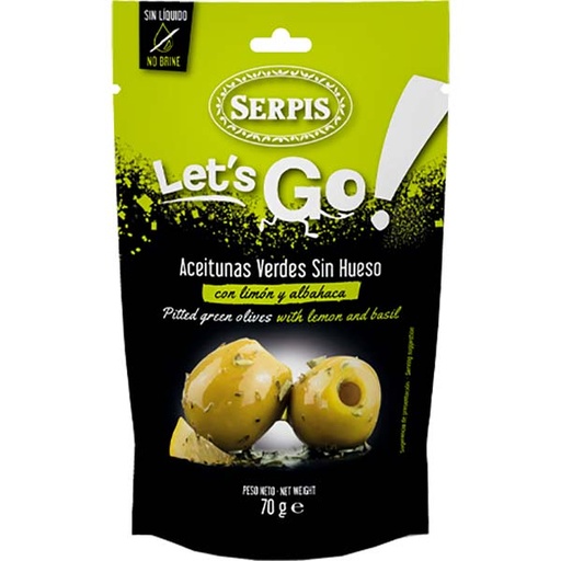 [18410344000168] Aceitunas Let'S Go Limon Y Albahaca 70 g (8 ud)