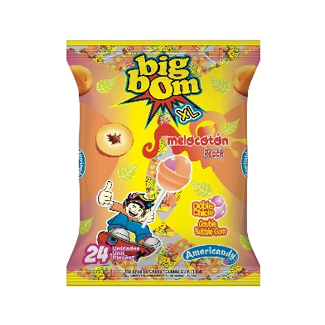 [7707014902797] Big  Bom  Melocoton Bolsa   (16 X 24) 18 Grs.