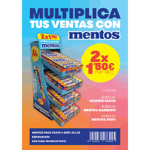 [08410031976915] Lote Mentos Fanta 2x1,5€ Chupa Chups