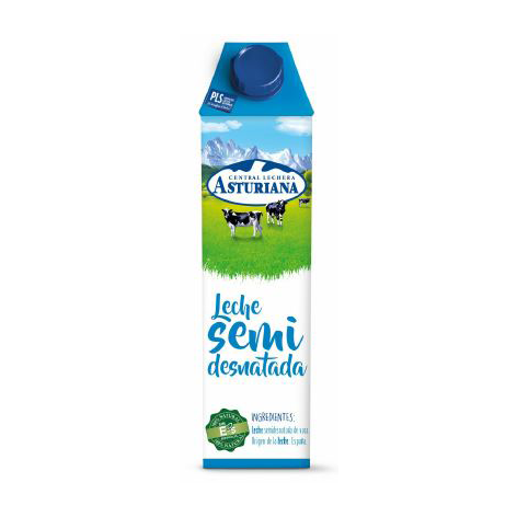 [8410297113673] Leche Semi Desnatada Central Lechera Asturiana 1l x 6u