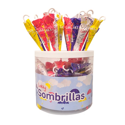 [8414635003695] Sombrillas Choco 9 g (100 ud) Lekky