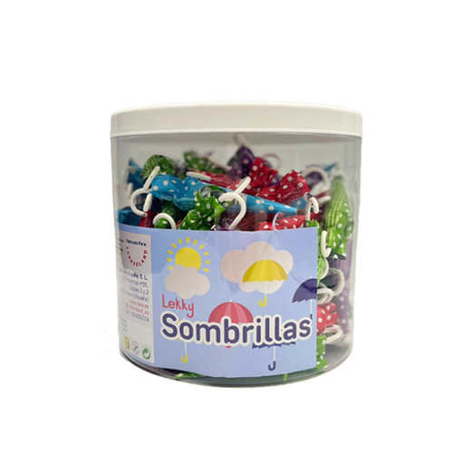 [8414635003695] Sombrillas Chocolate 9 g (100 ud) Lekky