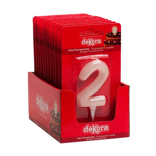 [18435035217489] Velas fluorescentes nº 2 12 ud Dekora