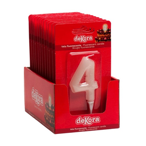 [18435035217502] Velas fluorescentes nº 4 12 ud Dekora