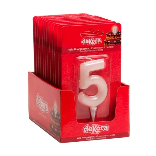 [8435035217519] Velas fluorescentes nº 5 12 ud Dekora