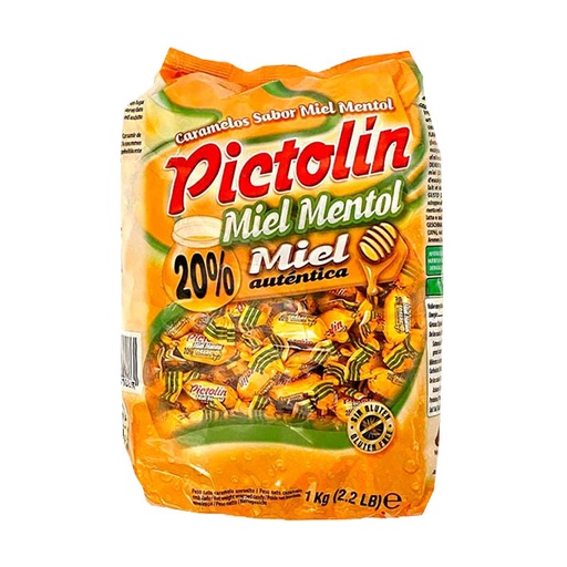 [8413209310283] Caramelos Pictolin 20% miel mentol 1 kg Intervan