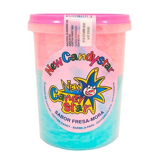 [8429826062696] Algodon de azucar fresa-mora 50 g (6 ud) New Candystar