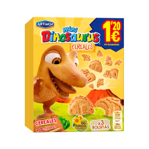 [8436048963397] Mini galleta de cereales dinosaurus 120 gr (12 ud)